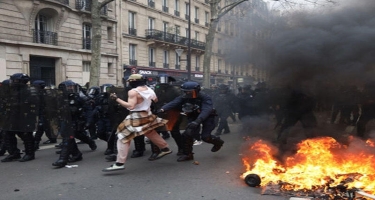 Fransada polislərlə etirazçılar arasında toqquşma - FOTO