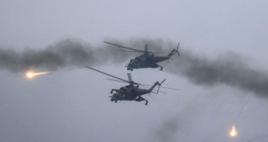 Voronejdə Rusiya ordusuna aid helikopter vuruldu - VİDEO