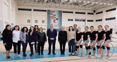 Dimitar İliyev Bakıda Milli Gimnastika Arenasını ziyarət edib