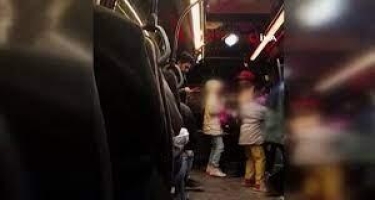 Avtobus sürücüsü ana və uşaqlarına dəhşət yaşatdı - ANBAAN VİDEO