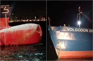 İstanbul sahillərində iki yük gəmisi toqquşdu - FOTO