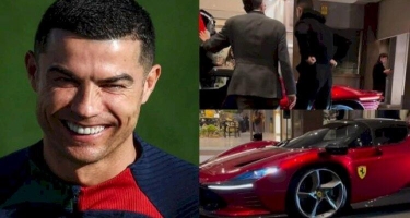 Ronaldo 2,2 milyon dollarlıq “Ferrari”si ilə - VİDEO