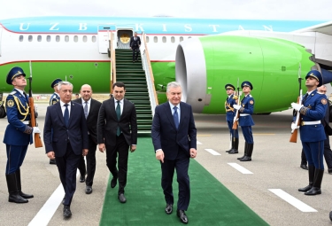 Özbəkistan Prezidenti Şavkat Mirziyoyev Füzuli rayonuna səfərə gəlib
