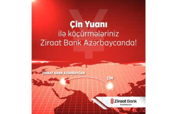 Ziraat Bank Azərbaycan Çinə birbaşa köçürmə imkanını təqdim etdi!