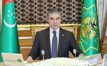Türkmənistan Xalq Məsləhətinin sədri Qurbanqulu Berdiməhəmmədov Azərbaycana səfərə gəlib - FOTO