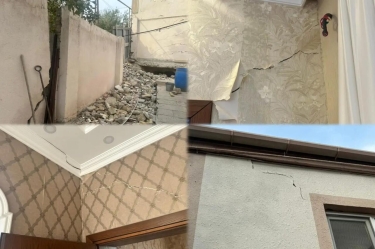 Bakıda sürüşmə zonasında yerləşən ev qəzalı vəziyyətə düşdü - FOTOlar