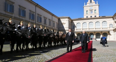 Prezident İlham Əliyevin Romada rəsmi yolasalma mərasimi olub - FOTO