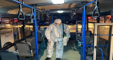 Bakı kəndlərinə gedən marşrut avtobusları dezinfeksiya edilib
