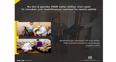Son 6 ayda 3908 əlilliyi olan şəxs reabilitasiya vasitəsi ilə təmin edilib