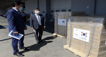 Koreyadan ölkəmizə göndərilən 350 min qoruyucu maska Bakıya çatdırılıb