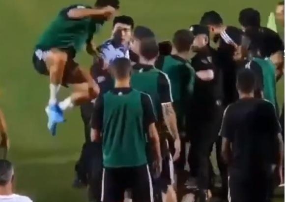 Ronaldo mühafizəçinin üstünə tullandı – Video