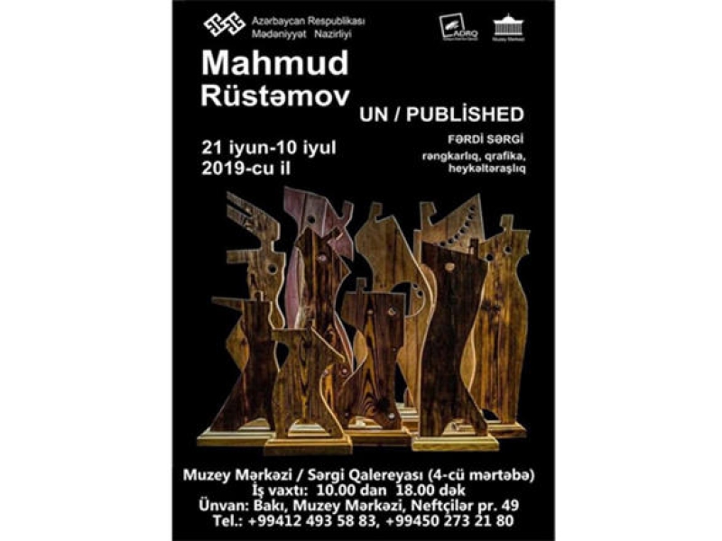 Muzey Mərkəzində Mahmud Rüstəmovun “UN/PUBLİSHED” adlı fərdi sərgisi açılacaq