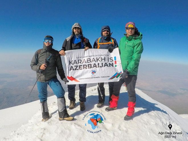 Ağrıdağın zirvəsindən dünyaya ''Qarabağ Azərbaycandır!'' çağırışı edilib