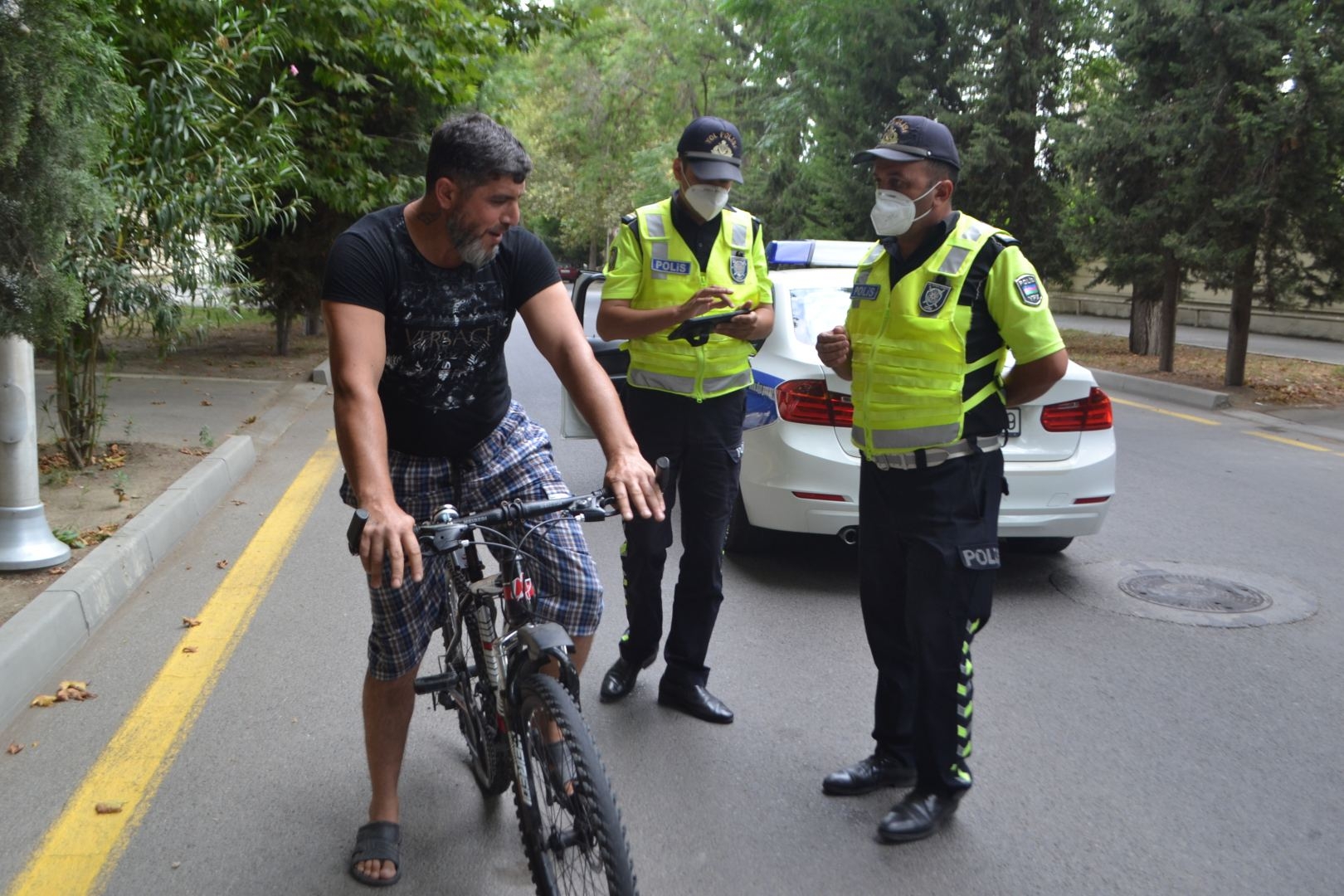 Mingəçevirdə qaydaları pozan velosipedçilərə qarşı reyd keçirilib (FOTO)