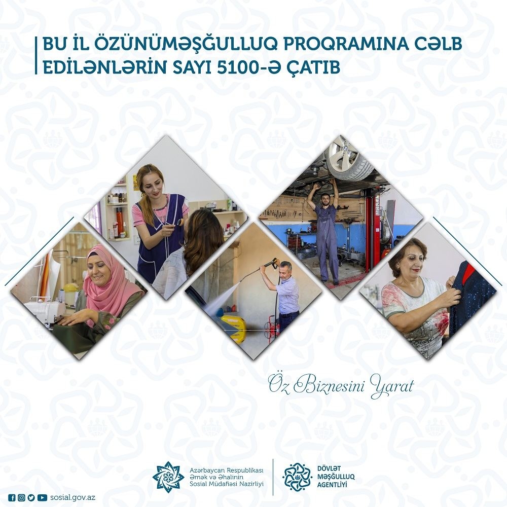 Bu il özünüməşğulluq proqramına cəlb edilənlərin sayı 5100-ə çatıb