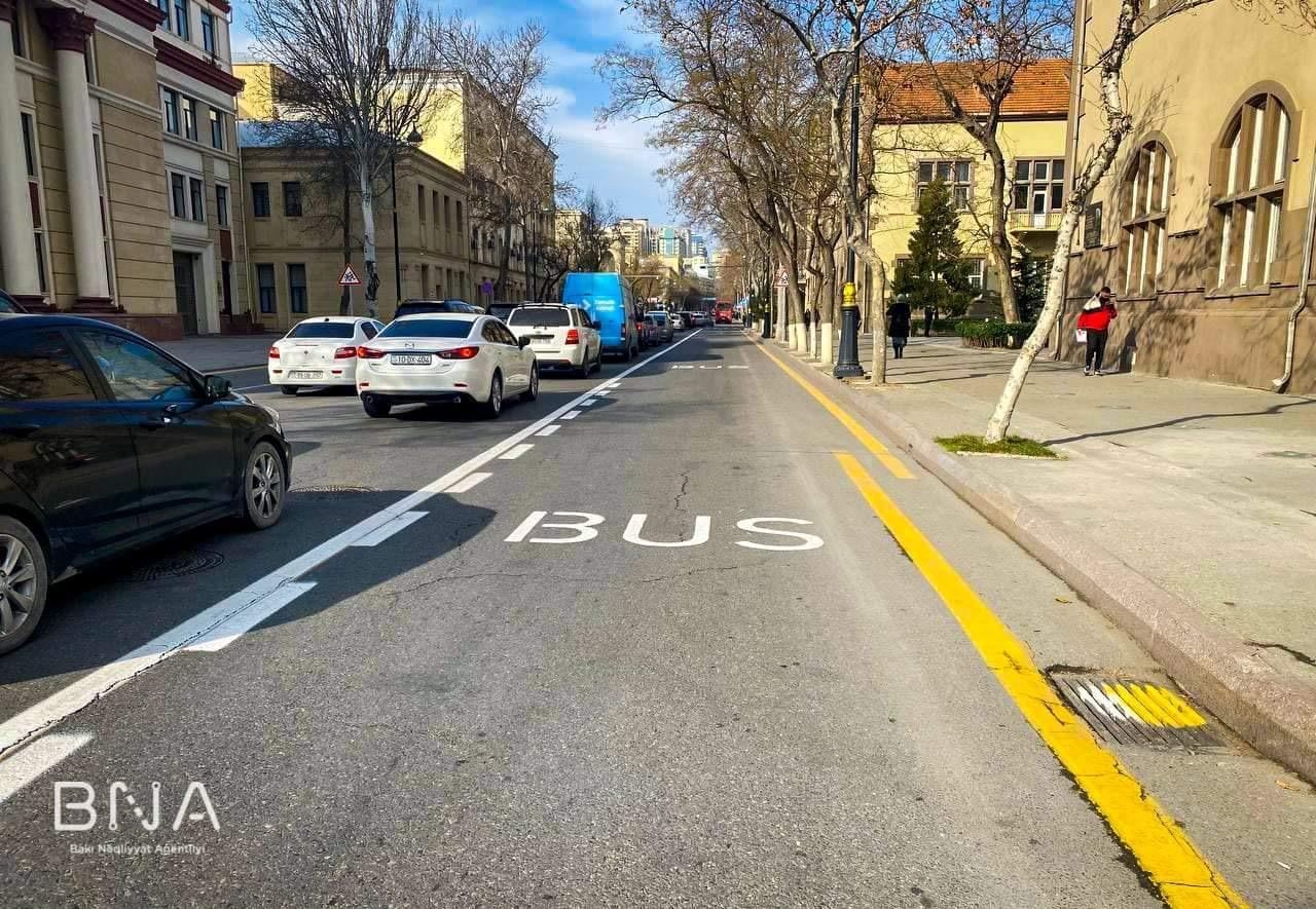 Bakıda daha bir avtobus zolağı yaradıldı (FOTO)