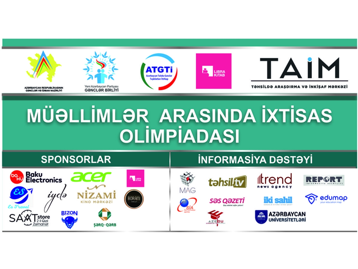 Respublika Müəllimlərin arasında ilk dəfə keçiriləcək İxtisas Olimpiadasına qəbuluna start verildi