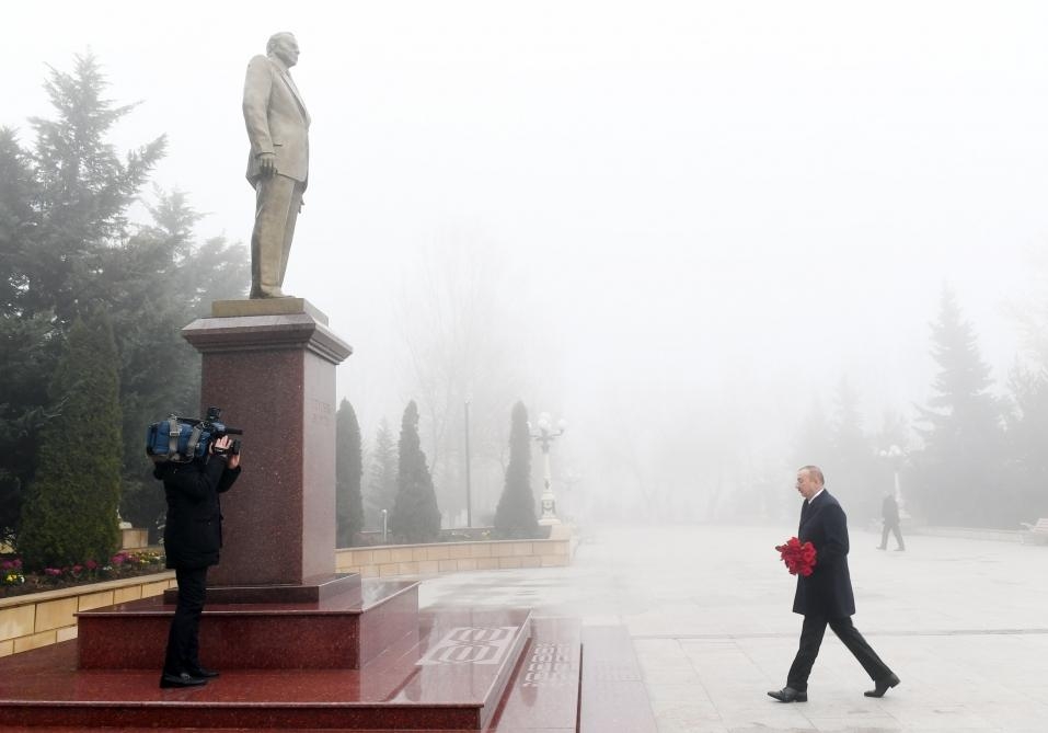 Prezident İlham Əliyev Şamaxı rayonuna səfərə gəlib (FOTO)