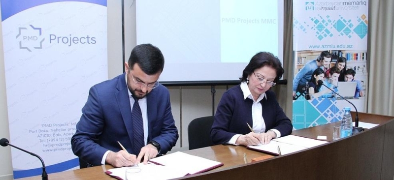 AzMİU ilə PMD Projects MMC arasında əməkdaşlıq müqaviləsi imzalanıb (FOTO)