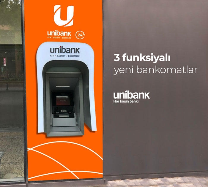 “Unibank”ın bütün bankomatları üçfunksiyalı oldu