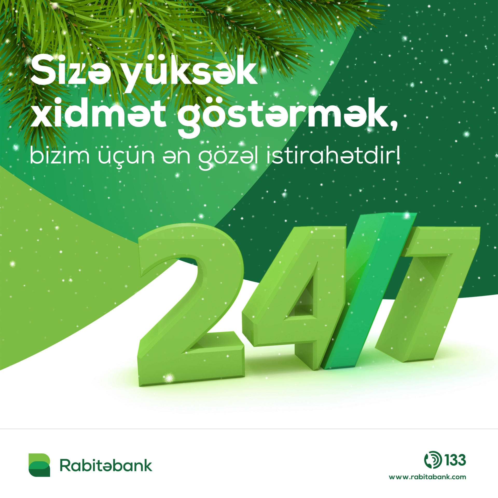 Bu bayram günləri 24/7 xidmət göstəriləcək! Rabitəbankdan müştərilərinə rahat imkanlar!