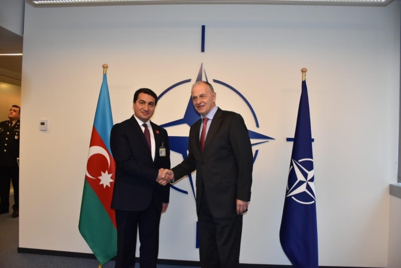 Hikmət Hacıyev NATO Baş katibinin müavini ilə görüşüb (FOTO)