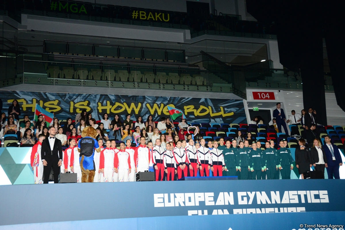 Bakıda aerobika gimnastikası üzrə Avropa çempionatının gənclər arasında komanda hesabı ilə qaliblərin mükafatlandırma mərasimi keçirilib (FOTO)