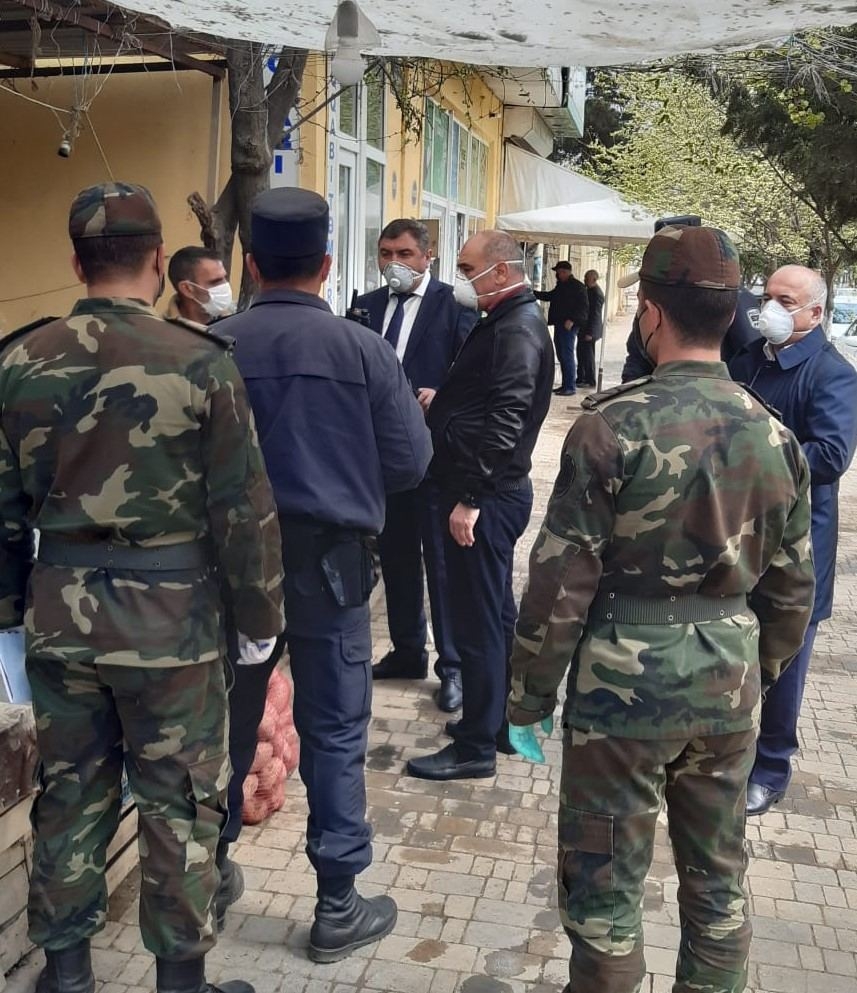 Cəlilabadda hüquq-mühafizə orqanlarının rəhbərləri karantin qaydalarına riayətə baxış keçirib (FOTO)