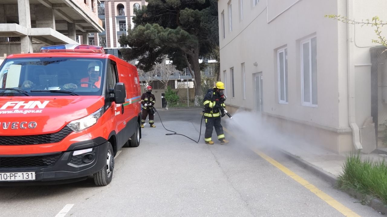 FHN tərəfindən dezinfeksiya işləri davam etdirilir (FOTO/VİDEO)