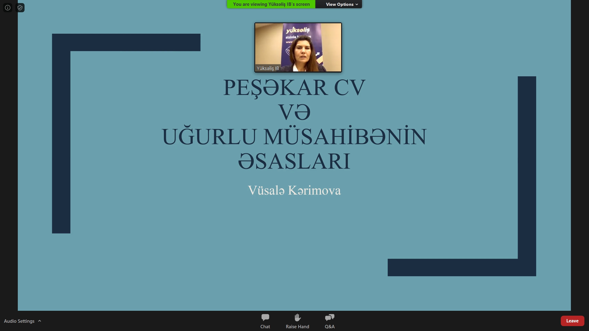''Yüksəliş'' müsabiqəsi vebinar təşkil edib (FOTO)