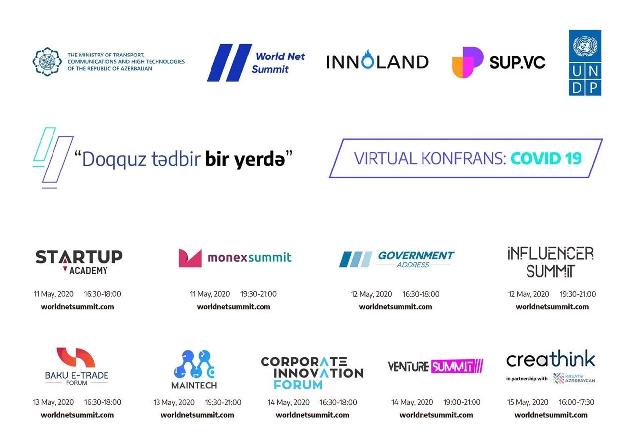 Nəqliyyat, Rabitə və Yüksək Texnologiyalar Nazirliyinin dəstəyi ilə “World Net Summit” onlayn konfransı keçiriləcək