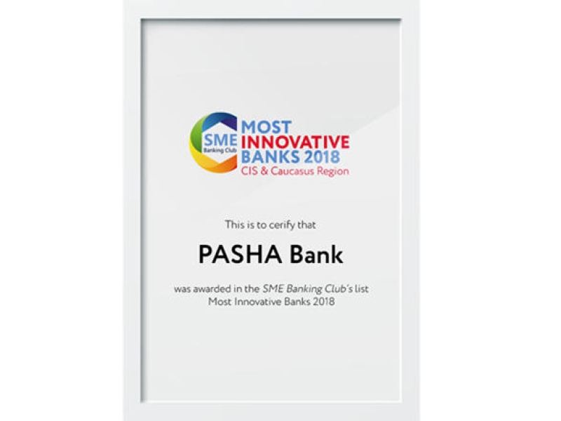 PAŞA Bank “MDB və Qafqaz ölkələrində kiçik və orta sahibkarlıq sahəsində ən innovativ banklar