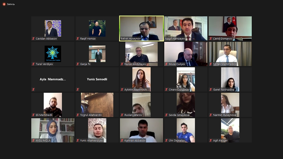 YAP Gəncə şəhər təşkilatının təşəbbüsü ilə baş tutan videokonfransda qlobal mövzular müzakirə edilib