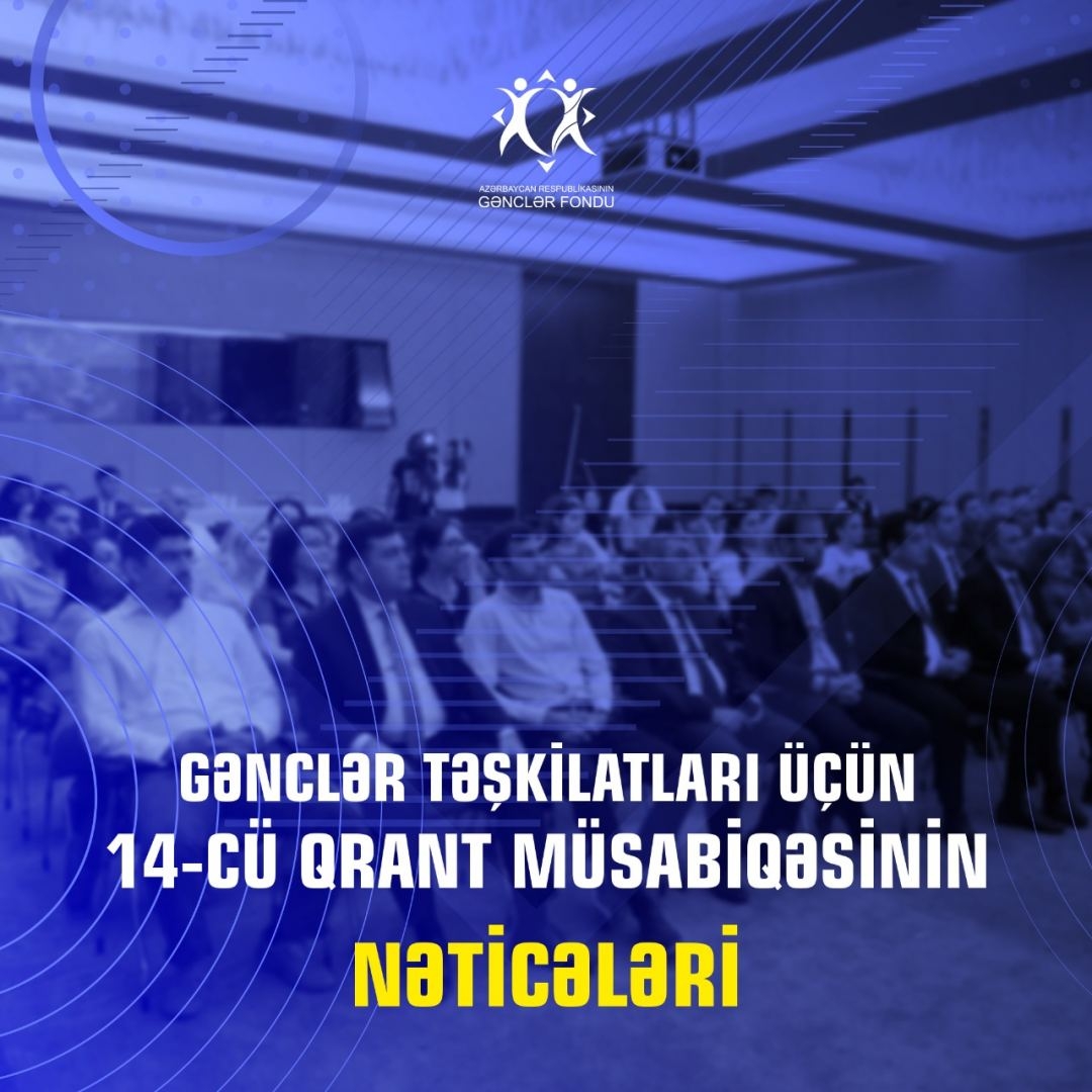 Gənclər Fondu Gənclər Təşkilatları üçün 14-cü qrant müsabiqəsinin nəticələrini elan edir