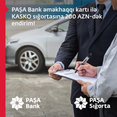 PAŞA Sığorta PAŞA Bank kart sahibləri üçün endirim kampaniyası elan edir