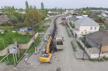 Ağdaş şəhərinin su təchizatı və kanalizasiya sistemləri yenilənir (FOTO)