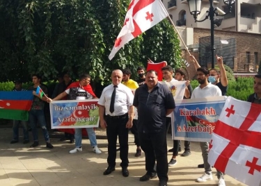 Gürcüstanda Azərbaycana dəstək aksiyası keçirilir (FOTO)