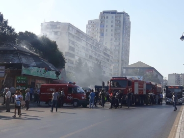 Bakıda gül mağazasında yanğın söndürülüb (YENİLƏNİB) (FOTO)