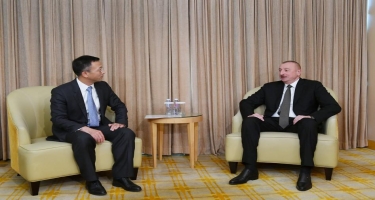 Prezident İlham Əliyev Pekində “China National Electric Engineering” şirkətinin prezidenti ilə görüşüb (FOTO)