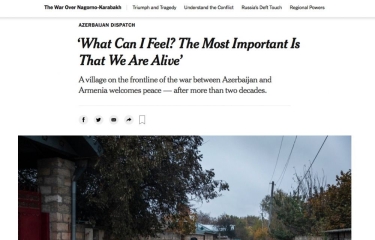 “The New York Times” qəzetində Ağdamın Çıraqlı kəndi barədə məqalə dərc edilib