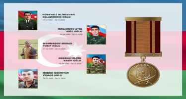 “Azərişıq” ASC-nin 5 şəhid əməkdaşı vətən uğrunda medalına layiq görülüb