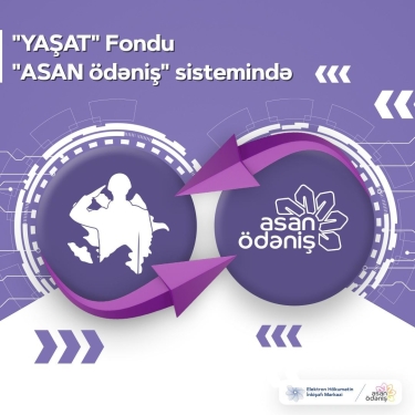 “YAŞAT” Fonduna “ASAN ödəniş” vasitəsilə də dəstək olmaq mümkündür