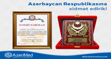 Azərbaycan Respublikasının Müdafiə Nazirliyi “AzeriMed”-i Fəxri Fərmanla təltif edib