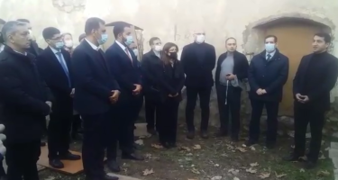 Diplomatik korpus nümayəndələri Zəngilanda ermənilər tərəfindən dağıdılan məscidi ziyarət ediblər (VİDEO)