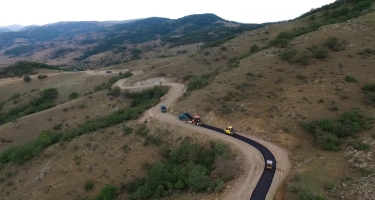 Quşçu-Çovdar-Çaykənd avtomobil yolunun tikintisi davam edir (FOTO)