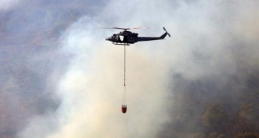 Hirkan Milli Parkında yanğının söndürülməsinə helikopter cəlb edildi