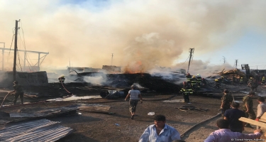 Taxta bazarında baş verən yanğın nəticəsində 6 nəfər xəsarət alıb