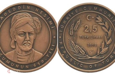 Türkiyədə İmadəddin Nəsiminin 650 illiyinə həsr olunmuş sikkə buraxılıb