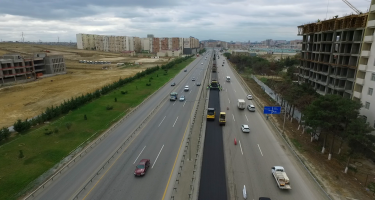 Bakı-Quba-Rusiya avtomobil yolu yenidən qurulur (FOTO)