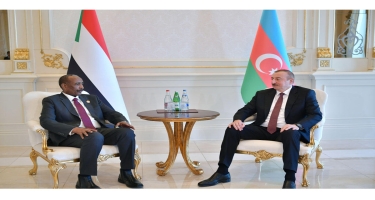 Azərbaycan Prezidenti İlham Əliyev Sudan Prezidenti Abdul-Fattah Al-Burhan ilə görüşüb (FOTO)